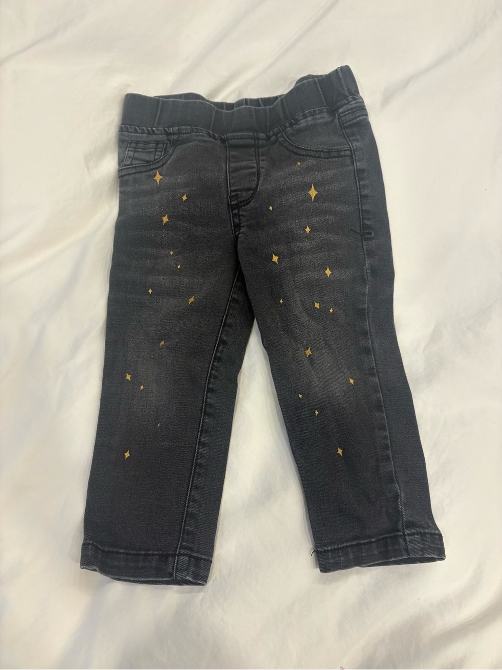 Girls' Black Star Print Jeggings
